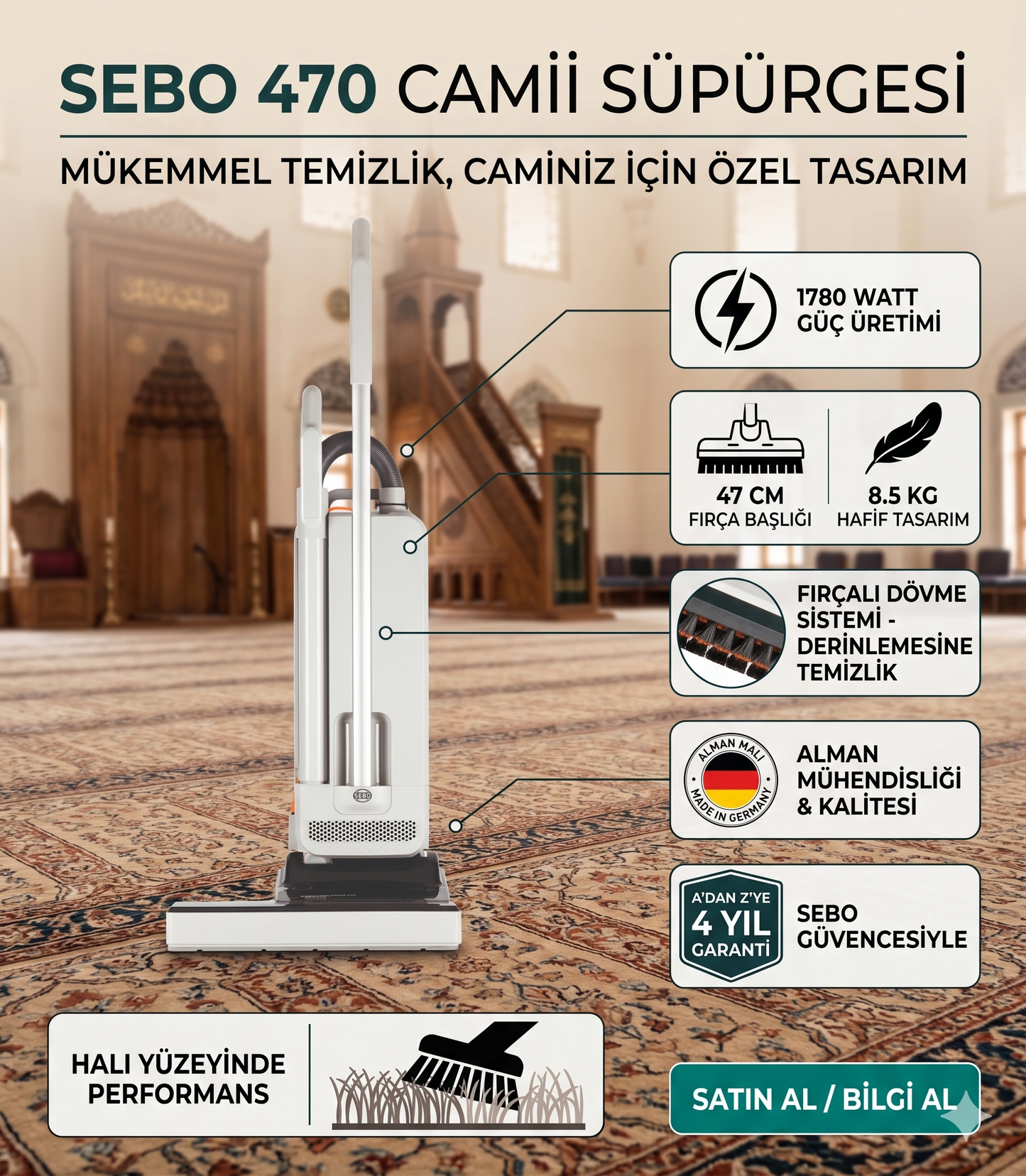 Sebo SEBO 470 Evolution Cami Süpürgesi