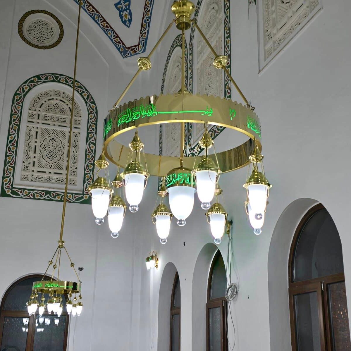 1 Metre Yeşil Ayetli Cami Avizesi