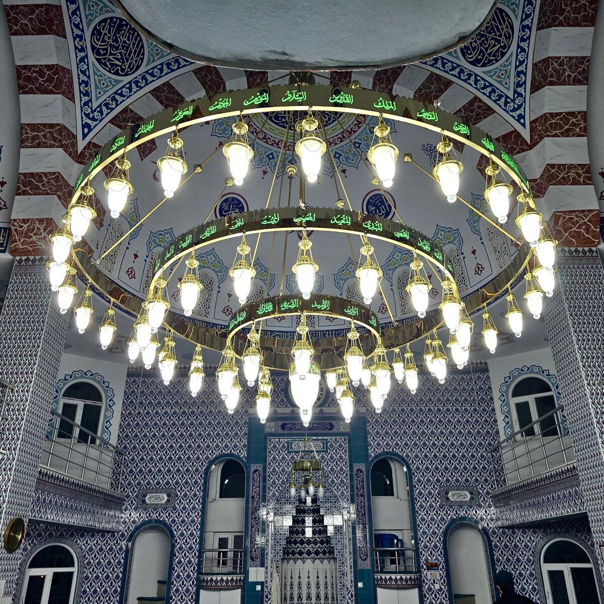 3 Metre Esma’ül Hüsna 3 Katlı Cami Avizesi
