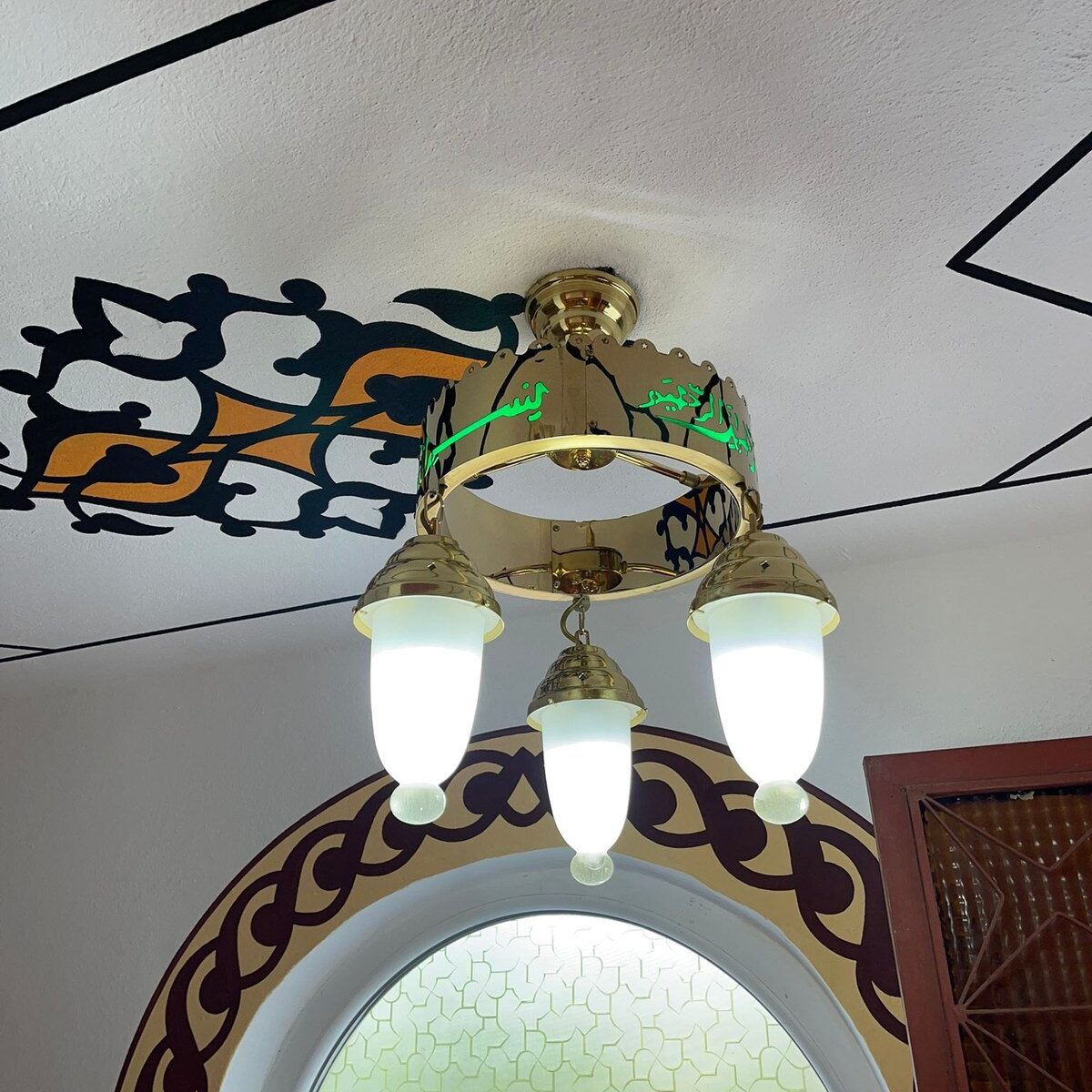 30’luk 3 Kandilli Lazer Kesim Ledli Cami Plafonyeri