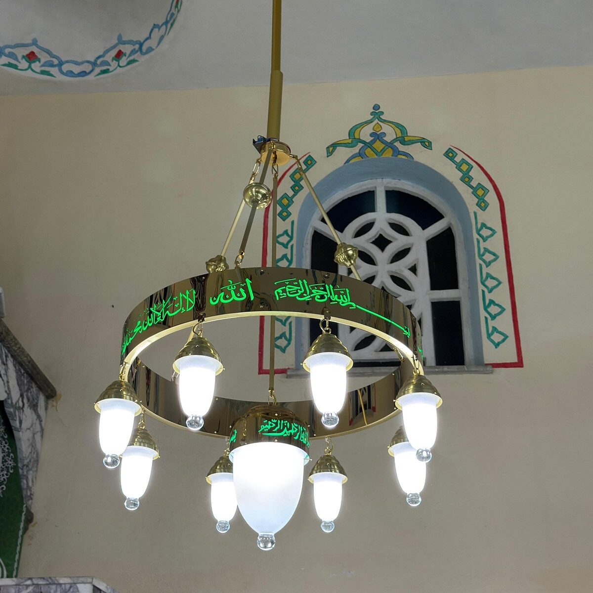 80’lik Lazer Kesim Ayetli 8+1 Cami Avizesi