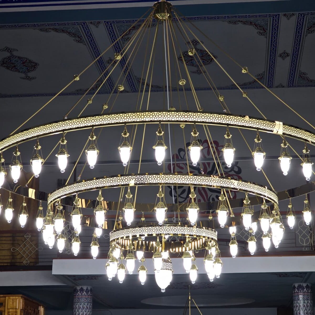 3 Metre Çap Selçuklu Lazer Kesim Ledli Cami Avizesi